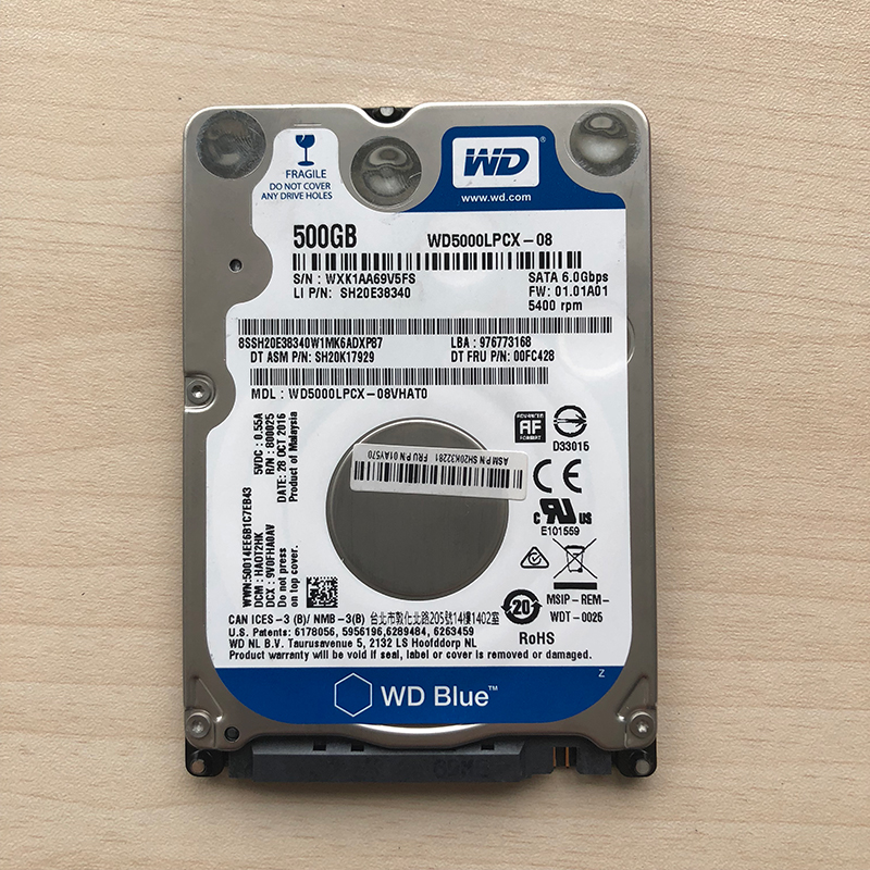 联想thinkpad笔记本电脑500g 7200转拆机硬盘原装2.5英寸机械黑盘