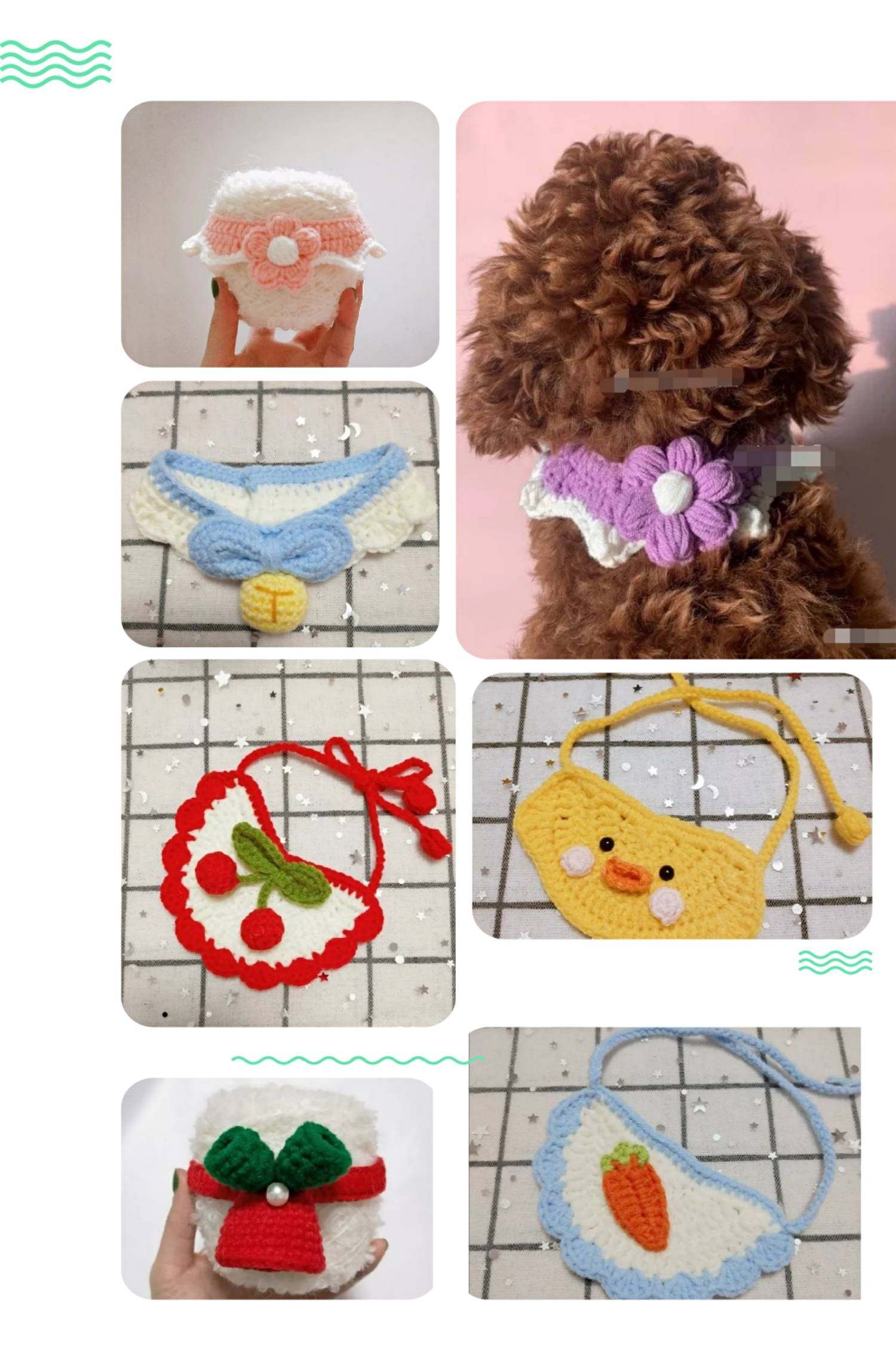 宠物手工毛线钩织动物项圈脖圈颈圈宝宝口水毛线