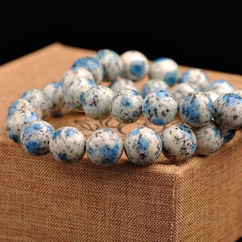 天然k2手链女手串能量石蓝稀有矿标水晶水晶花手链