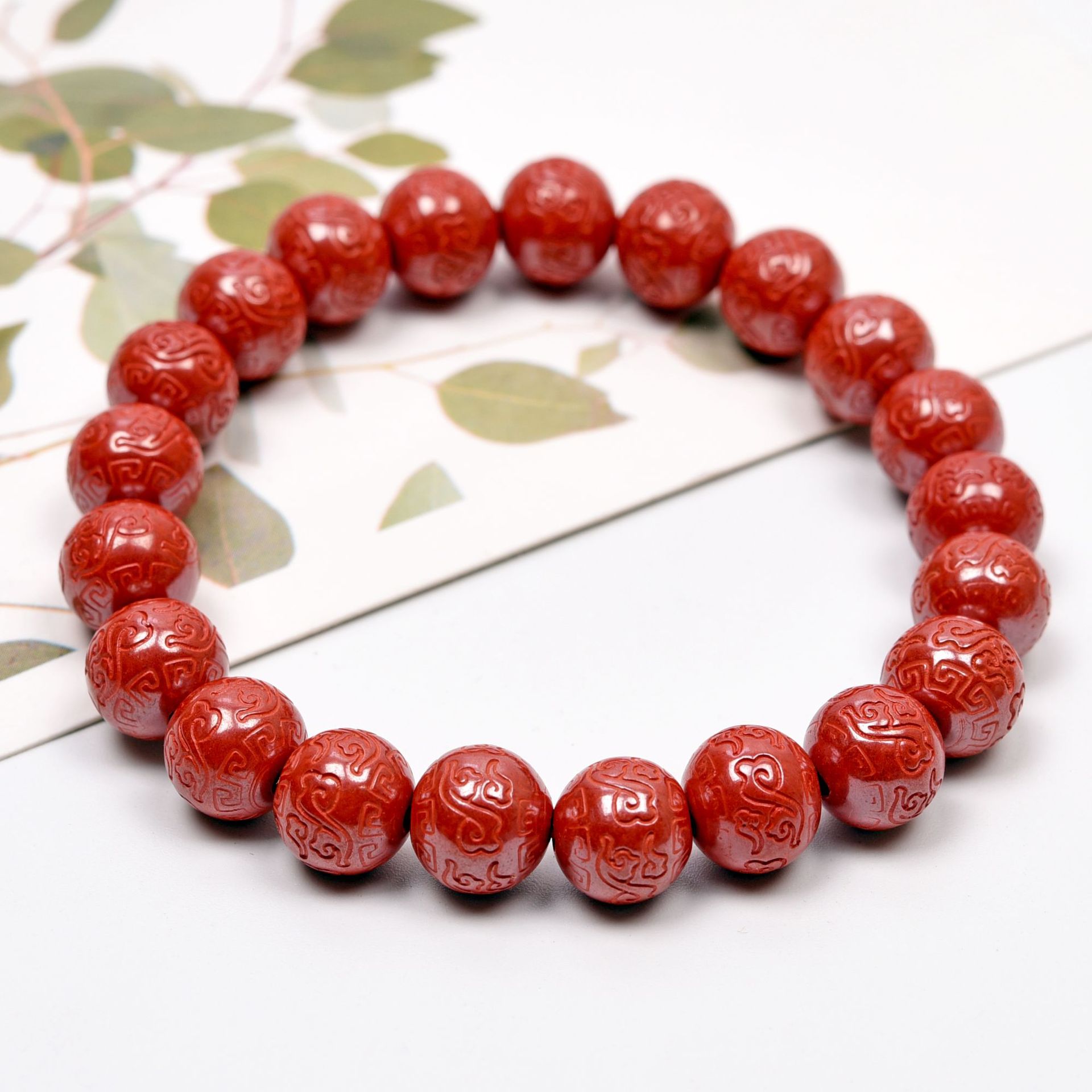 原矿朱砂紫金帝王手链单圈祥云富甲时尚手串手链