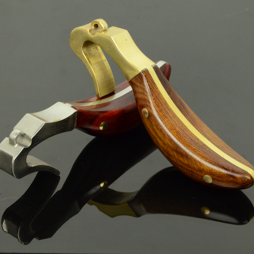 海派无架弹弓 纯铜红木贴片个性过顶护指袖珍高跟鞋专业竞技弹弓