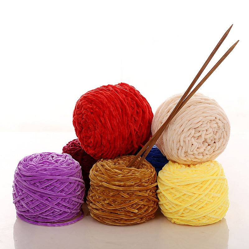 雪尼尔金丝金丝绒绒毛线团手工diy编织围巾粗线毛线