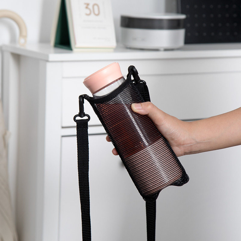 保温杯背带斜挎手提魔膳师通用水杯袋子网格保护套杯套