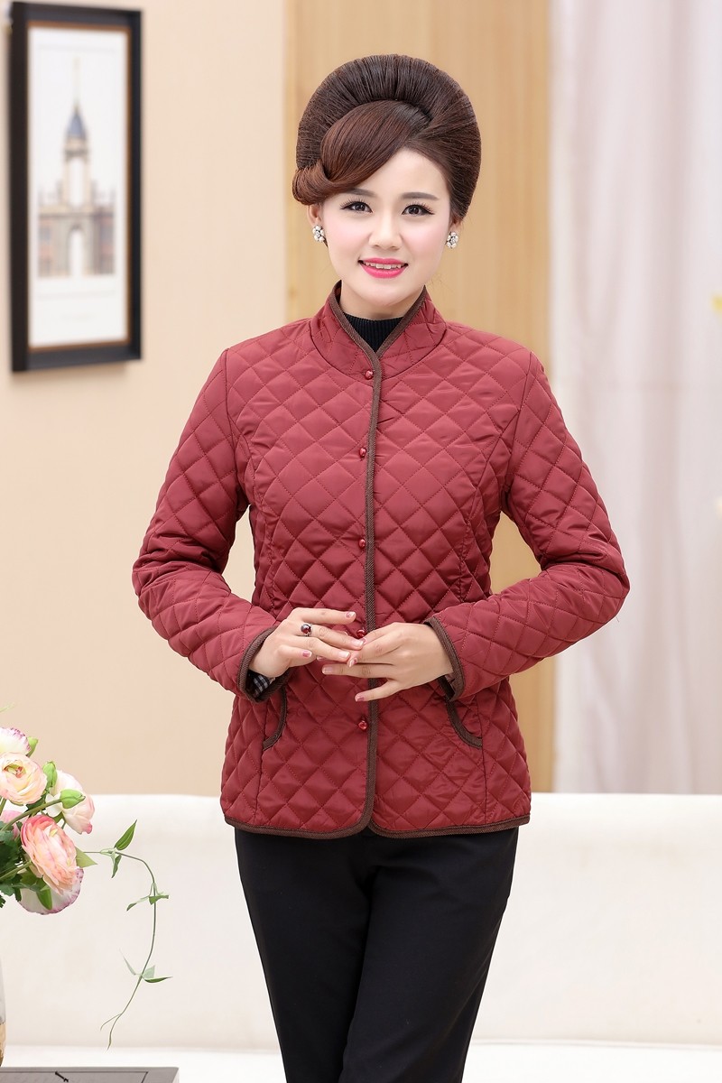 妈妈春秋内胆老年人外套女棉衣中年羽绒棉服中老年秋季薄款小棉袄