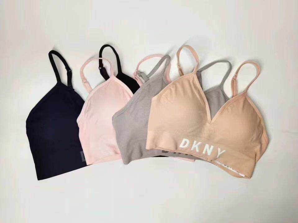 美国dkny文胸女士无痕无钢圈运动文胸舒适内衣胸垫可拆卸搭扣2件