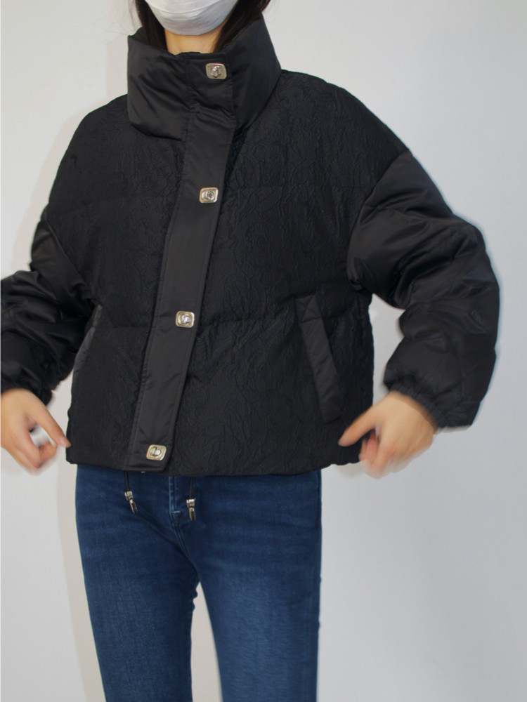 fuwerstudio黑标系列毕加索笑脸肌理羽绒服短款白鹅绒鹅绒羽绒服