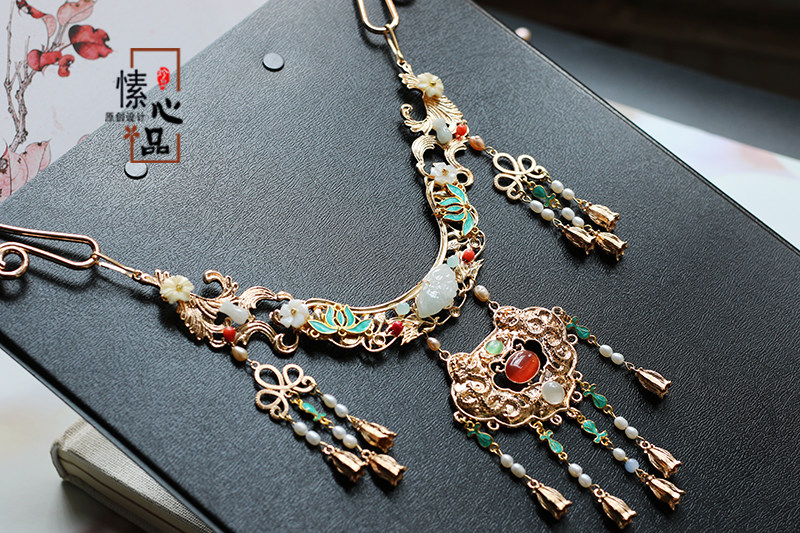 愫心原创手工项链璎珞中国国风汉服配饰铜质项链