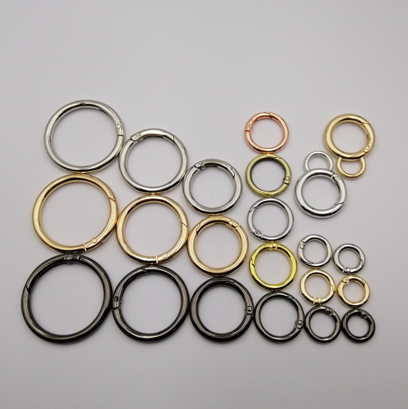 弹簧活动合金开口圆环环扣圆形28mm户外登山挂扣