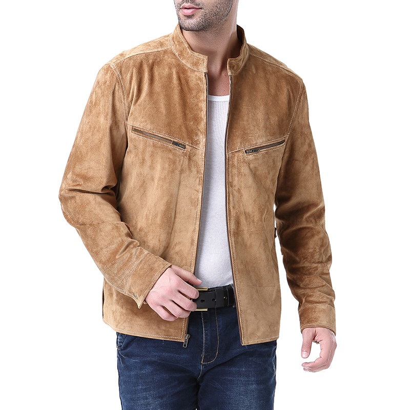 经典复刻明星夹克男装立领真皮皮衣mj06皮衣