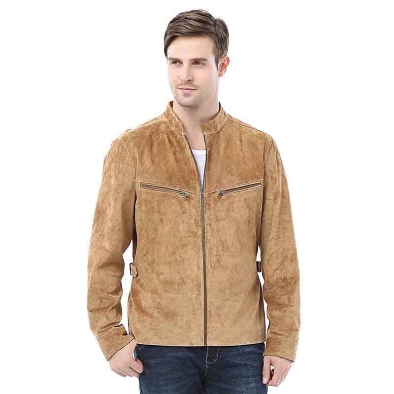 经典复刻明星夹克男装立领真皮皮衣mj06皮衣