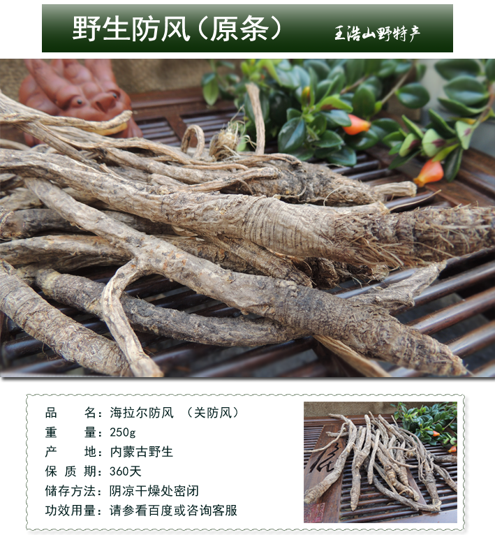 防风中药材内蒙古海拉尔野生关防干货精选250g包邮其他药食同源食品