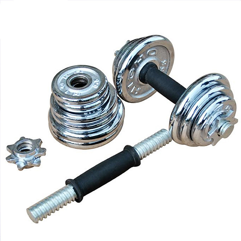 沃尔克一幅10kg电镀哑铃家用健身器材练臂力男士杠铃20公斤包邮