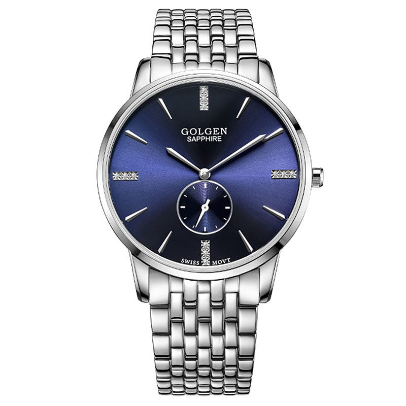 golgen手表古尊女士超薄正品三针石英表情侣男表国产腕表