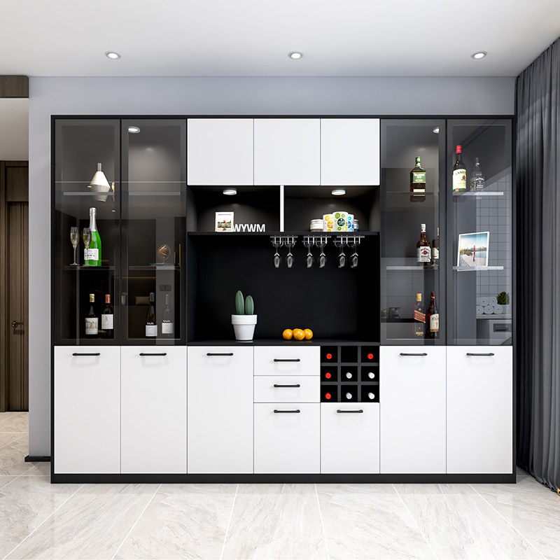 酒柜客厅靠墙现代简约餐边定制家用玻璃柜展示柜储物柜酒柜
