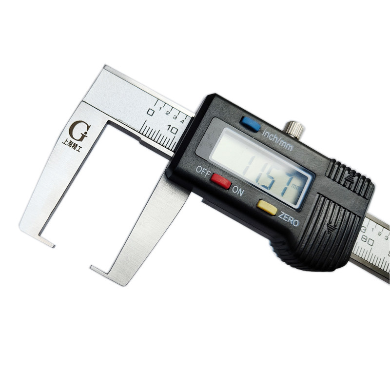 高精度扁头外钩游标卡尺0300爪长沟槽厚度测量数显游标卡尺