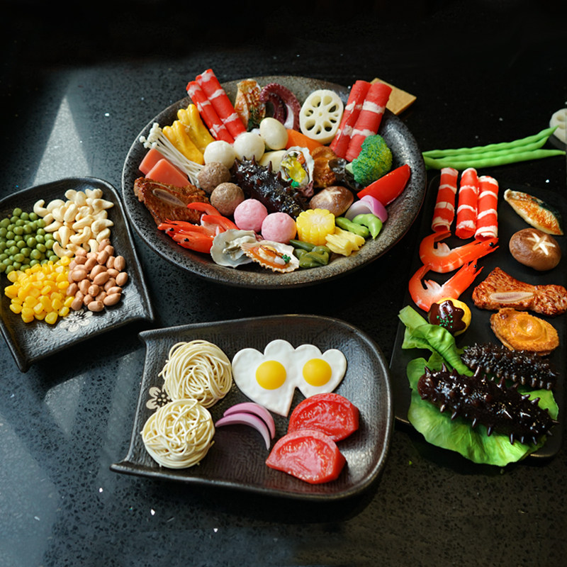 仿真火锅食材模型摆件材料配菜假藕香菇玉米仿真水果
