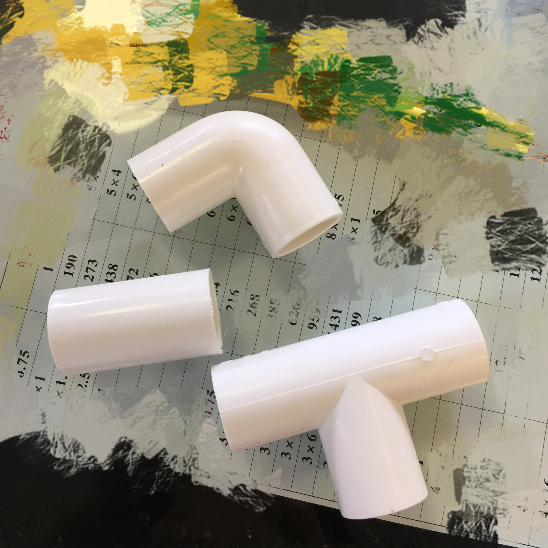 联塑pvc直通三通弯头4分6分一寸管道接头三通