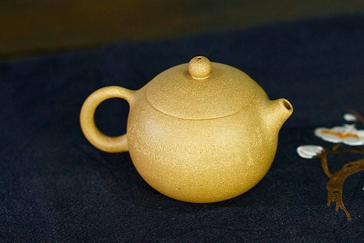 任淦庭西施茶壶图泡风景段泥黄色山水传人手工茶壶