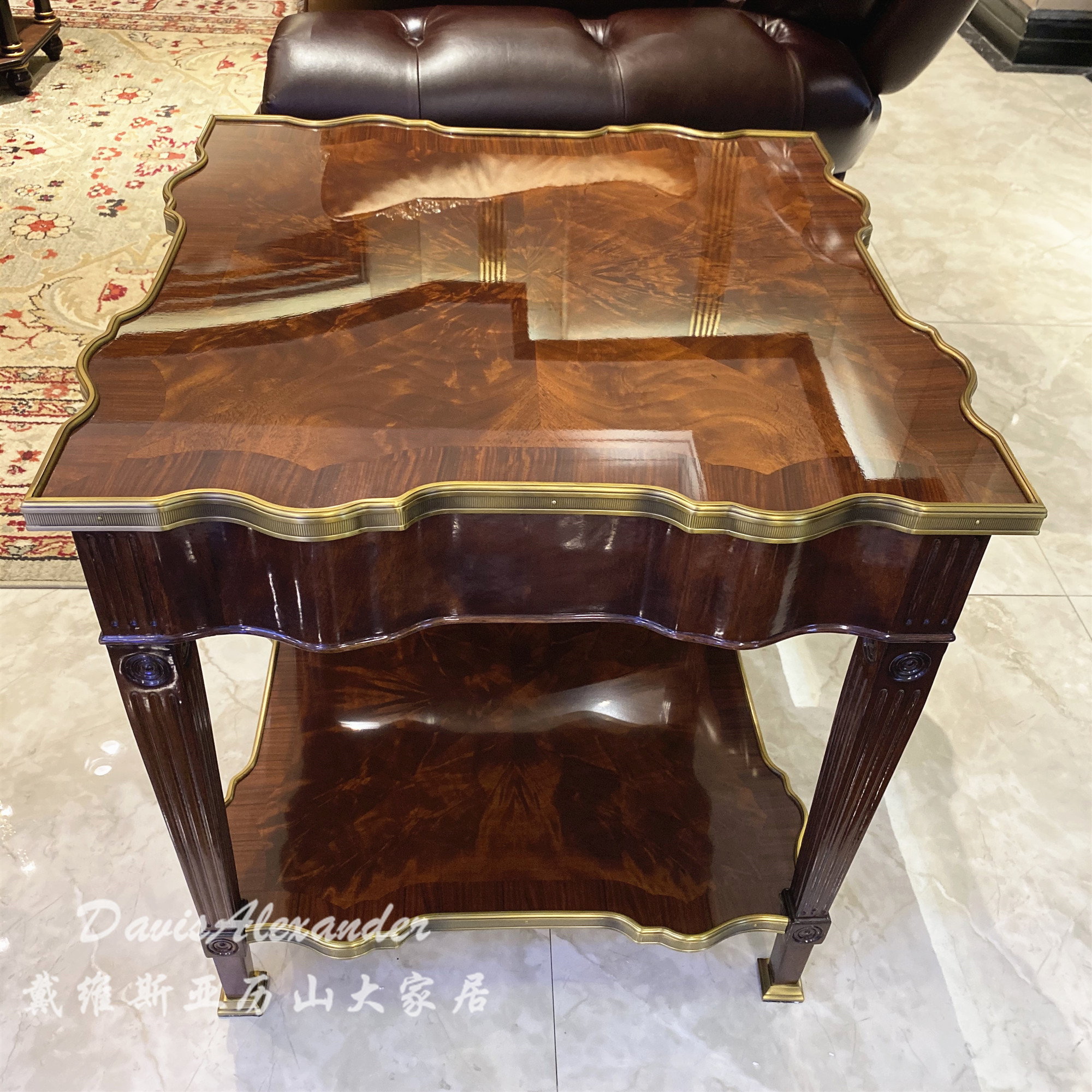 亚历山大英式几桃花心木品品质家具欧式方形茶几角几
