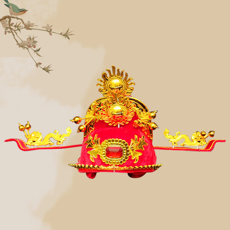 财神服装财神爷帽子公司开业财神到年会表演民族服装