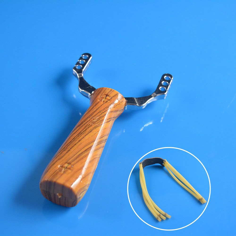 弹弓新款迷彩野狼木纹红木户外用品金卡6股锌合金飞镖