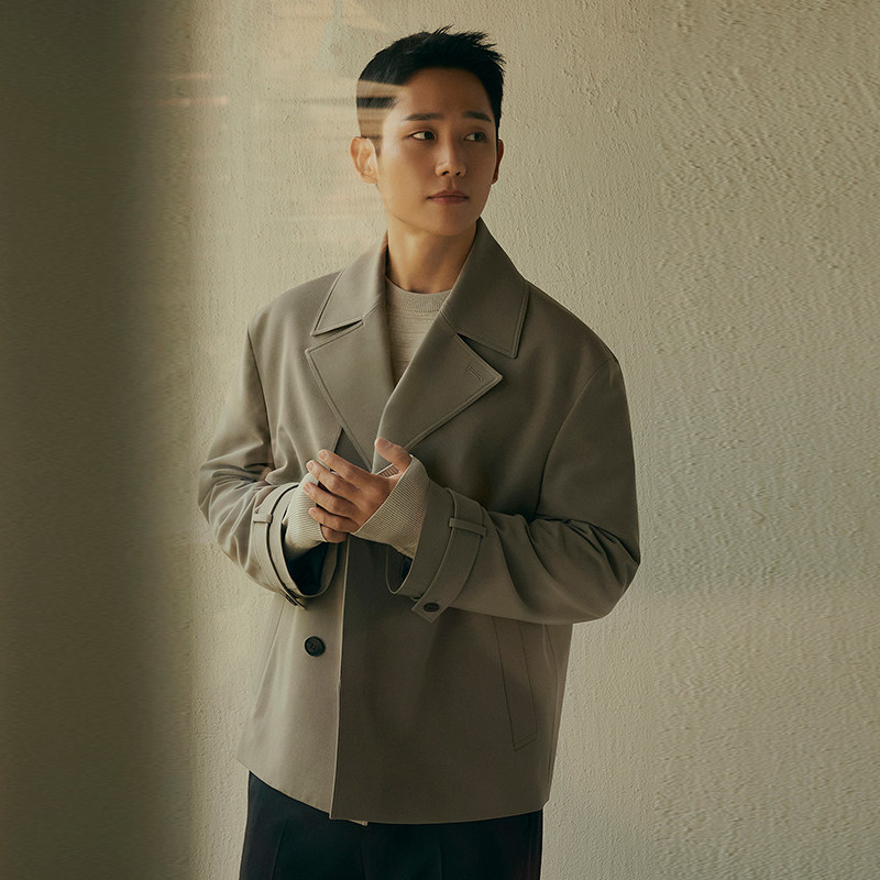 丁海寅韩国明星同款2022年秋季新款mindbridge心桥短款风衣