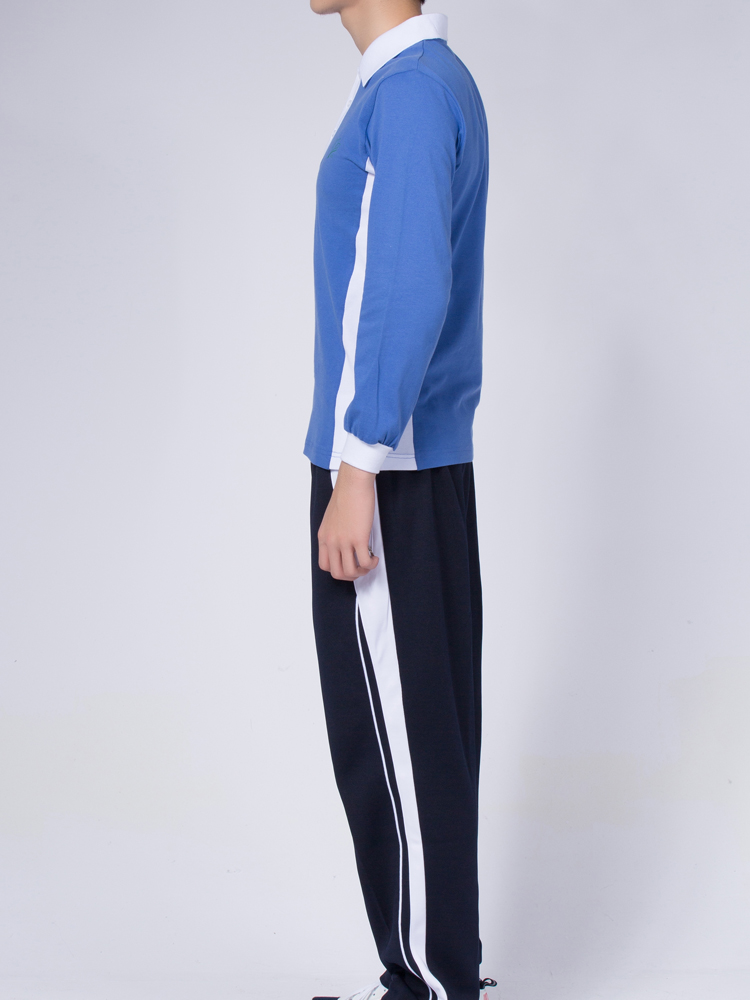 校服深圳男生冬装长裤中学生春秋蓝白长袖初高中校服