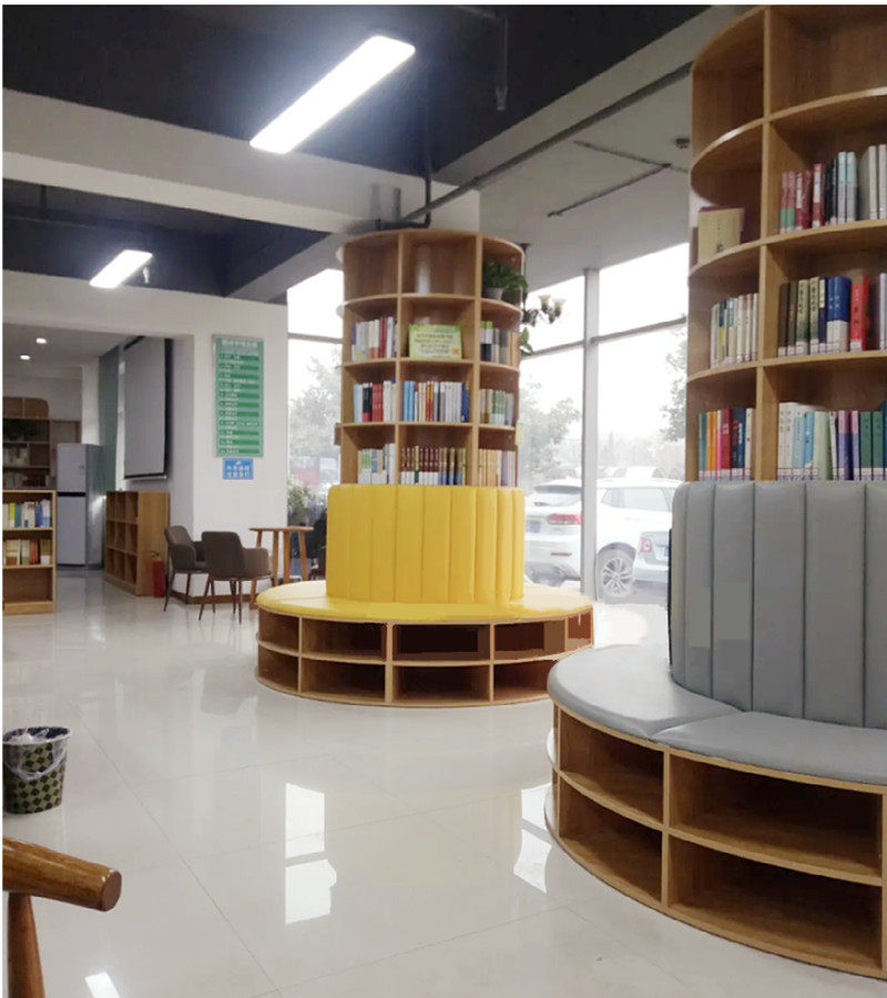 柱子书柜学校幼儿园图书馆阅览室书架方柱子圆柱圆柱形书架