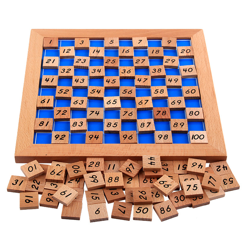 教具蒙氏蒙特梭利数学一百早教益智玩具1-100连续早教教具