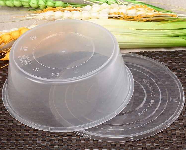 高档3000ml加厚一次性餐盒圆形酸菜鱼冒菜盒小龙虾外卖打包碗90套