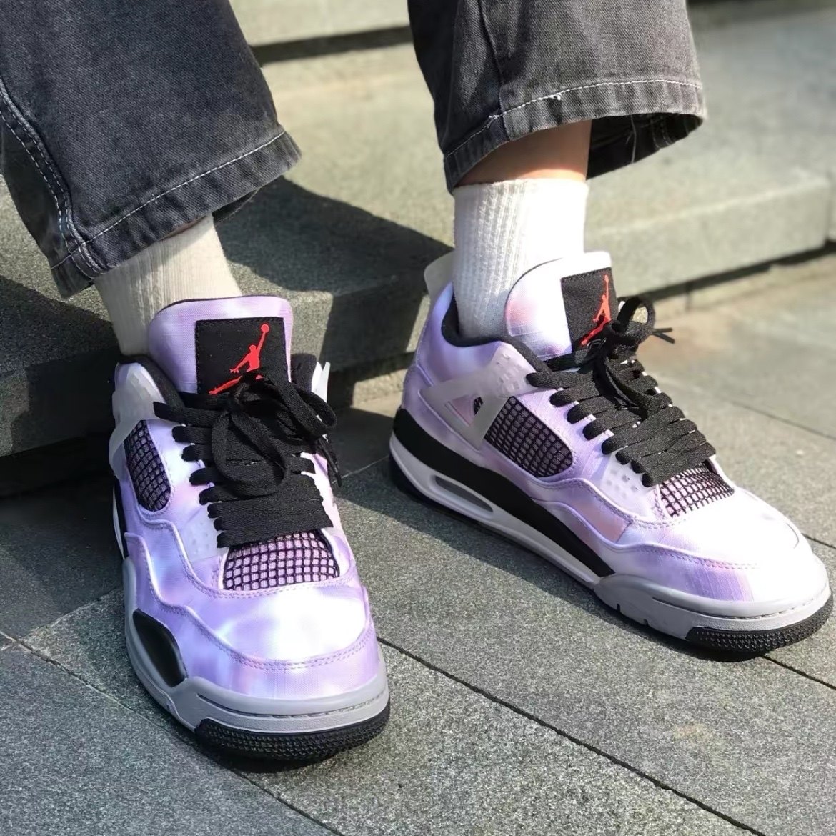 airjordanaj4星空彩色扎染中帮男子篮球球鞋篮球鞋