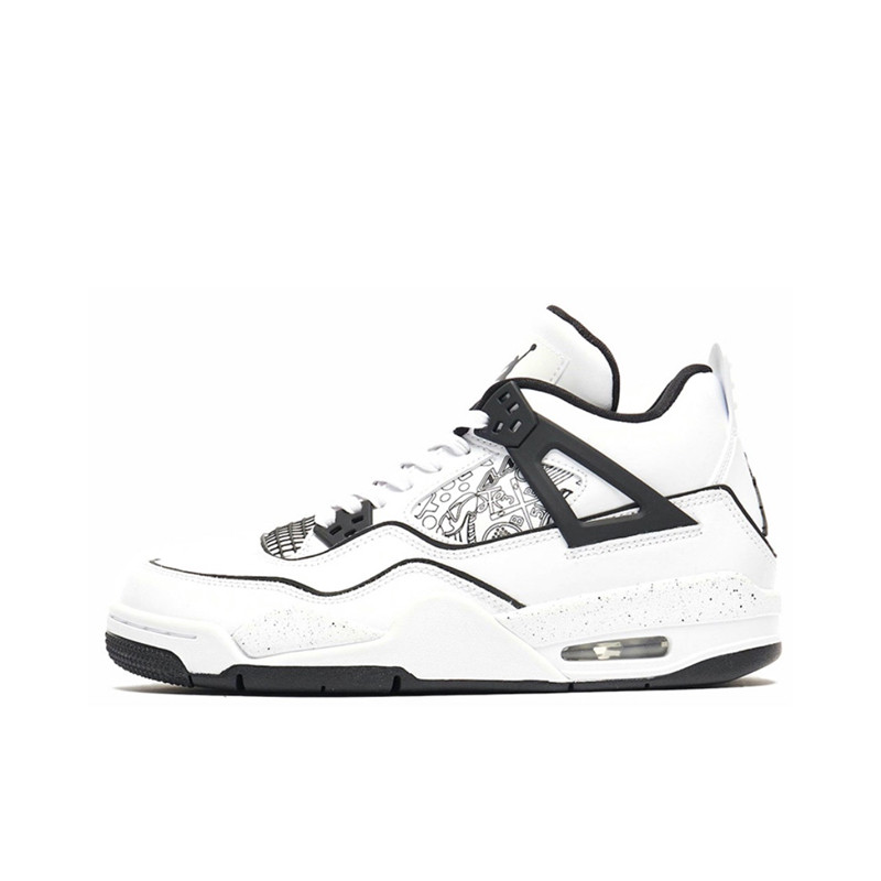 airjordanaj4diy黑白手绘涂鸦篮球球鞋dc4101100篮球鞋