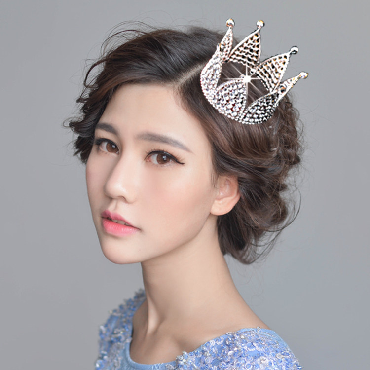 新娘欧式圆形皇冠头饰花童发饰婚纱礼服舞台台秀发饰