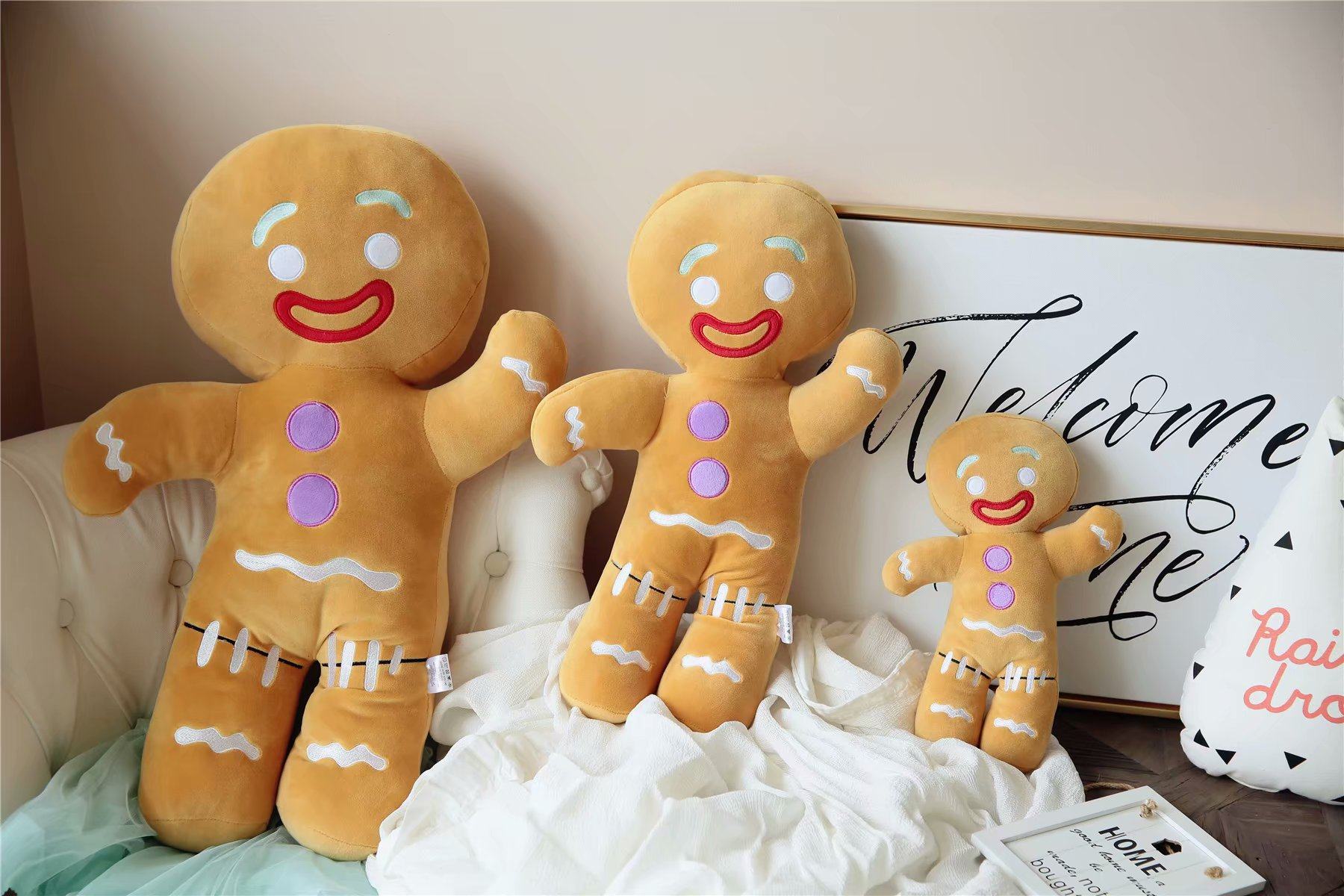 ins创意搞怪可爱软绵绵姜饼人饼干人公仔玩偶 抱枕 靠垫 大号挂件
