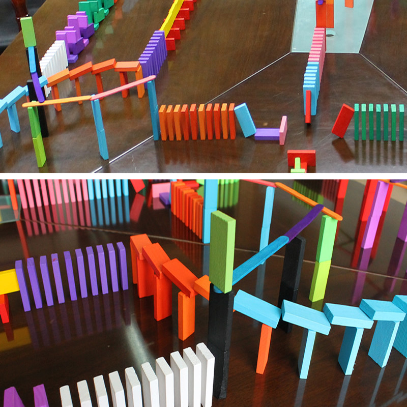 骨牌多米多米诺诺飞爆骨条标准比赛专用5001000块儿童多米诺骨牌