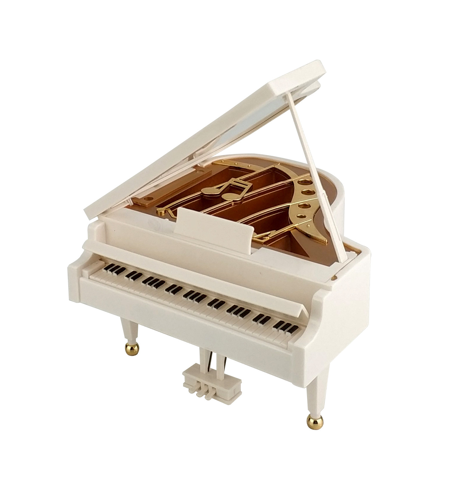 创意简约钢琴音乐盒八音玻璃印花女生儿童礼物摆件