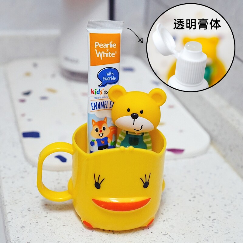 白丽洁宝宝含氟岁以上3612吞咽无氟婴儿牙刷牙膏牙膏