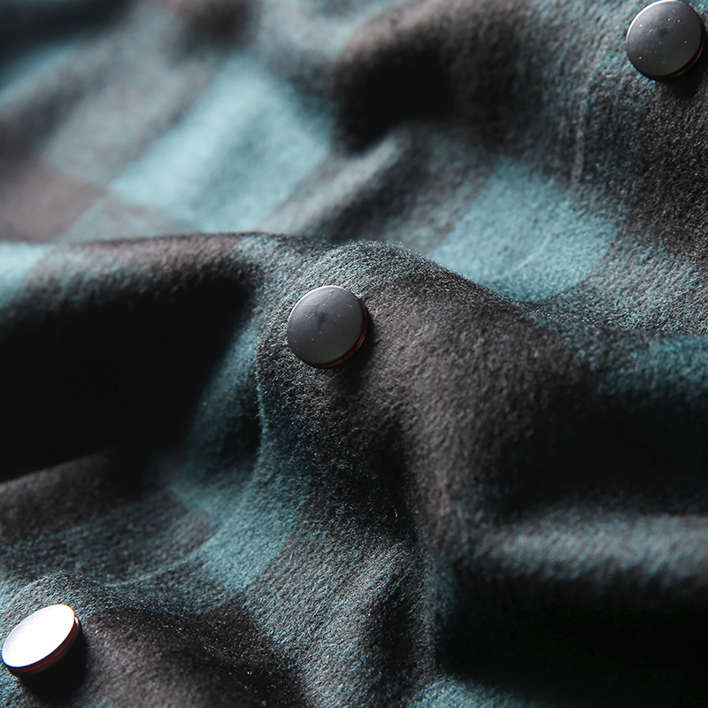 高端人棉 亲肤柔软磨毛  时尚大格子格纹 秋冬保暖长袖衬衫衬衣男