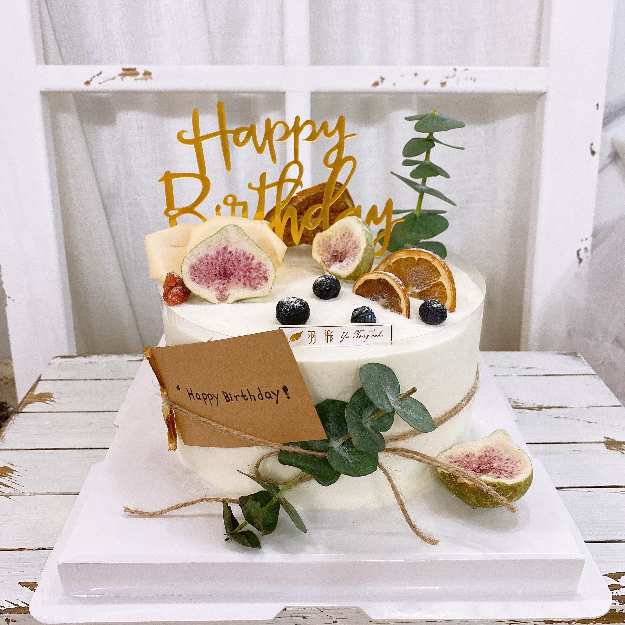 羽浵简约森系主题生日蛋糕动物奶油女生私房定制新鲜生日蛋糕