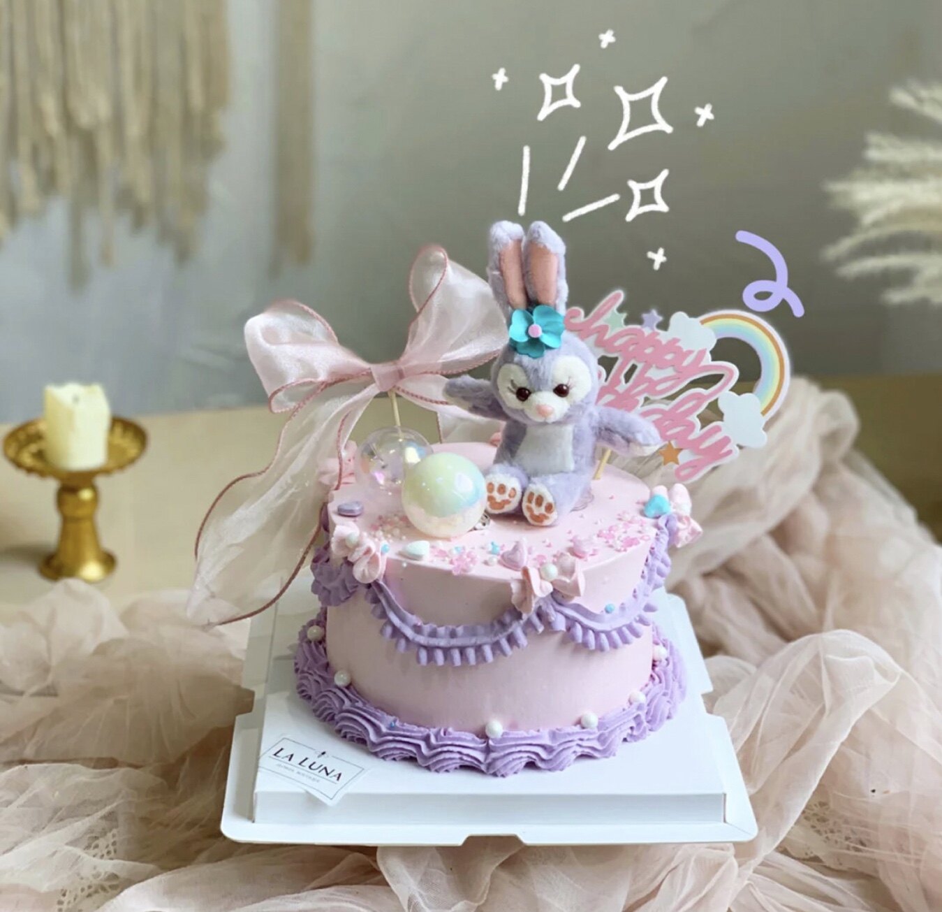 羽浵星黛兔子宝宝生日蛋糕女生周岁满月私房定制新鲜生日蛋糕