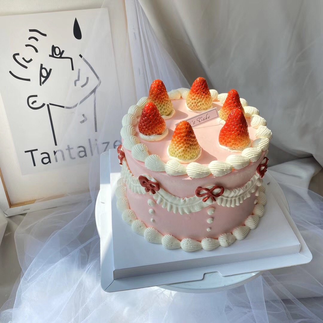 羽浵4寸ins简约清新水果奶油生日蛋糕儿童私房新鲜生日蛋糕