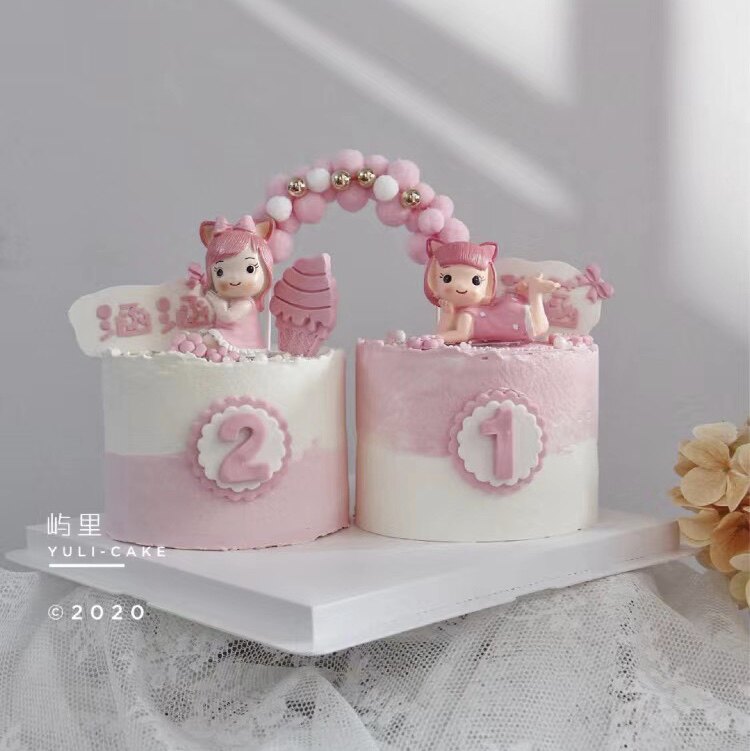 羽浵双胞胎蛋糕男女宝宝周岁满月奶油生日蛋糕私房新鲜生日蛋糕