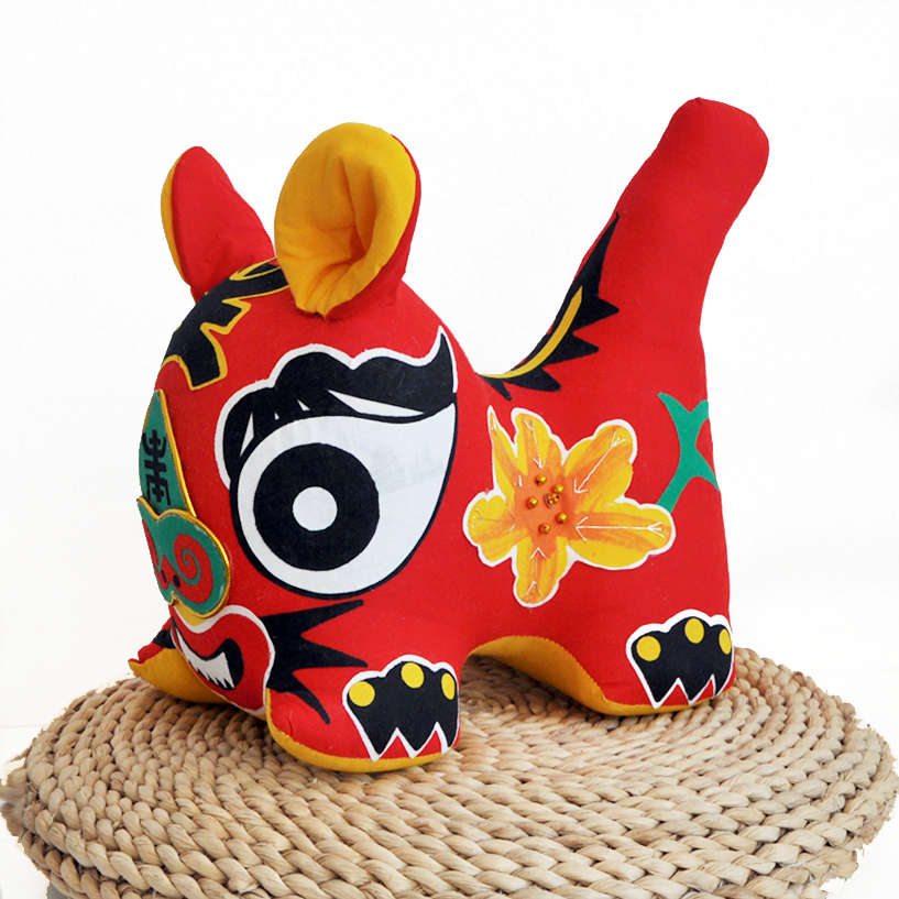 手工布老虎民间民间工艺工艺品老虎传统中国特色礼品老外布老虎