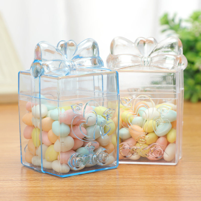 创意透明塑料糖果盒心心相印方盒婚礼喜糖糖盒生日糖盒