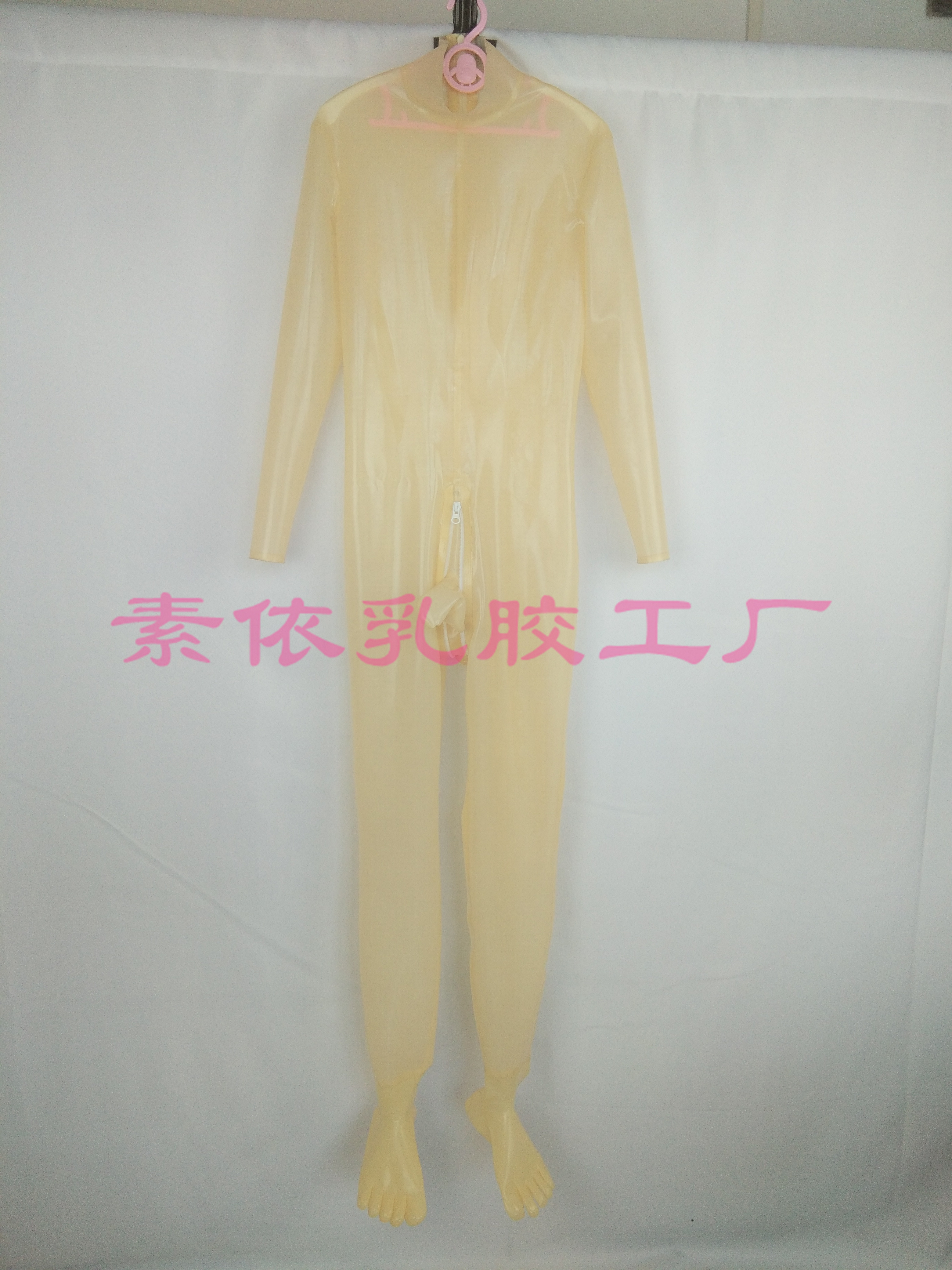 素依乳胶衣全包隐藏伪娘变装实拍定做塑身连体衣