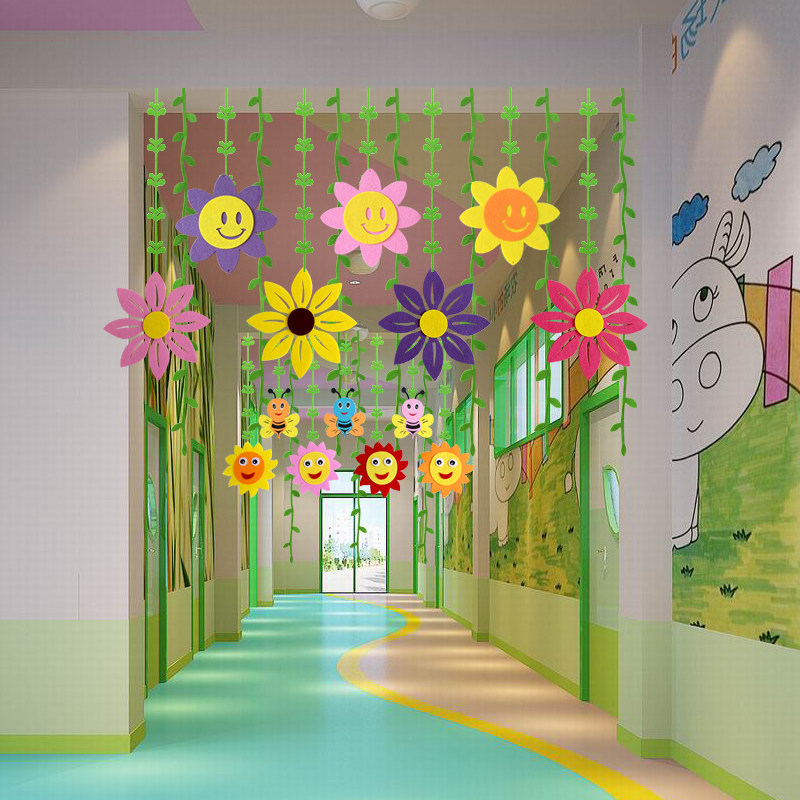 幼儿园环创吊饰走廊教室环境布置儿童房装饰品双面花商场空中挂饰