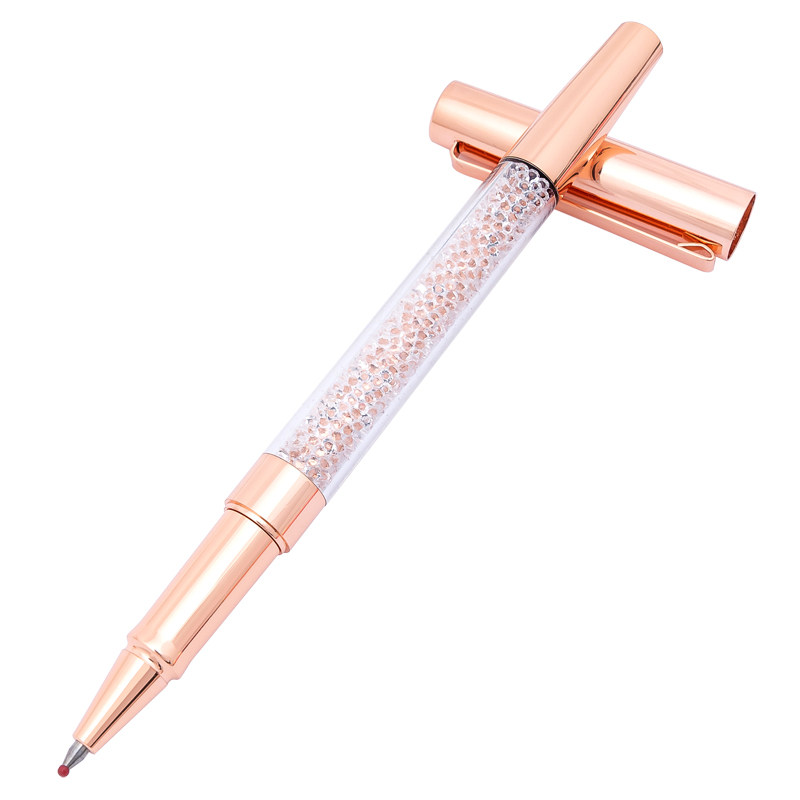 高档金色商务签字笔金属中性笔韩国创意水晶礼品中性笔