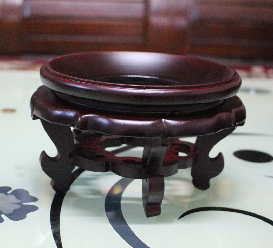 天然葫芦水晶球底座实木质摆件底托花盆底坐篮球摆架