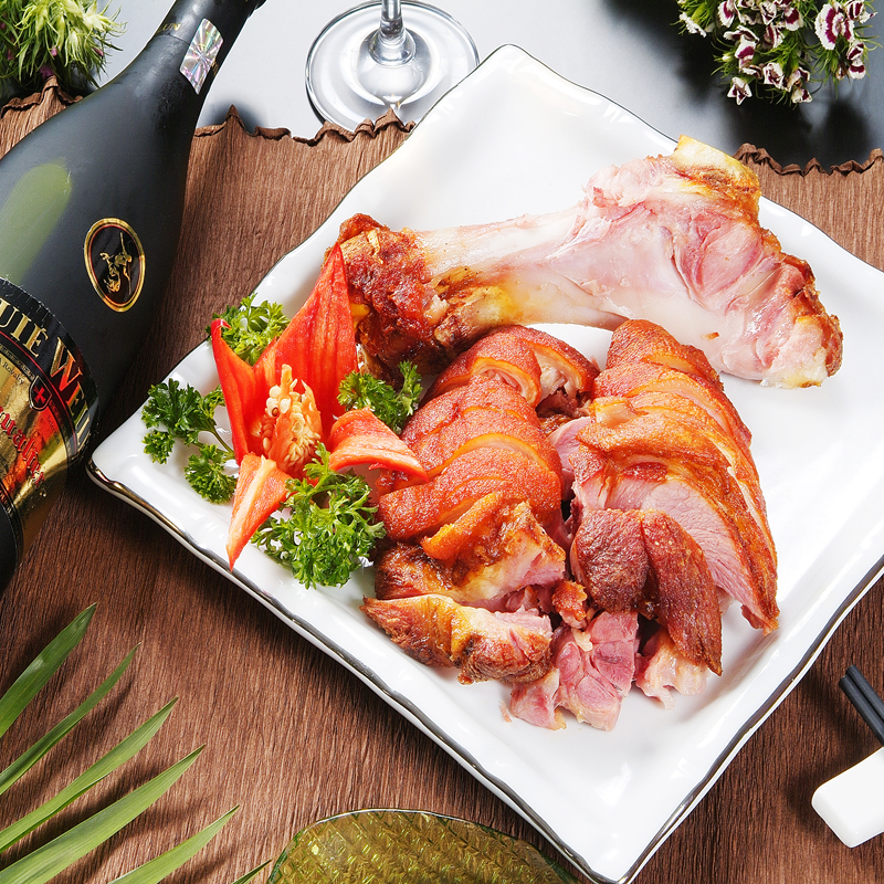 酒店特色菜润轩德国咸猪手腌制红烧猪蹄膀风味椒盐猪肘子酒席食材