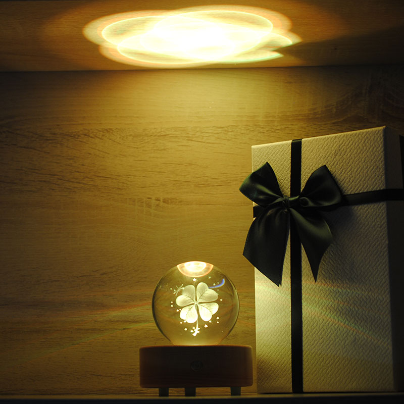 水晶球音乐盒蒲公英麋鹿木质八音盒创意生日礼物情人节七夕送女生